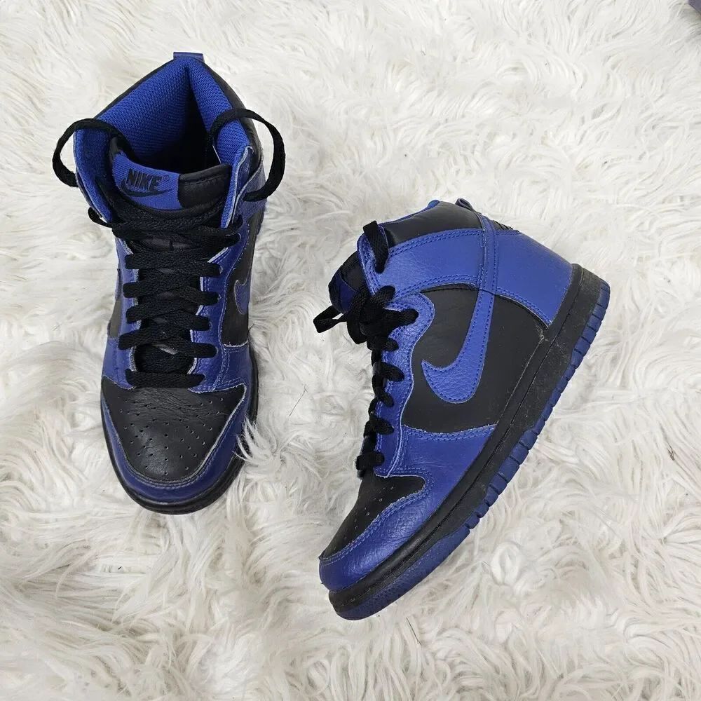 Nike Dunk High GS Black Old Royal Size 4Y/Womens 5.5 308319-024
